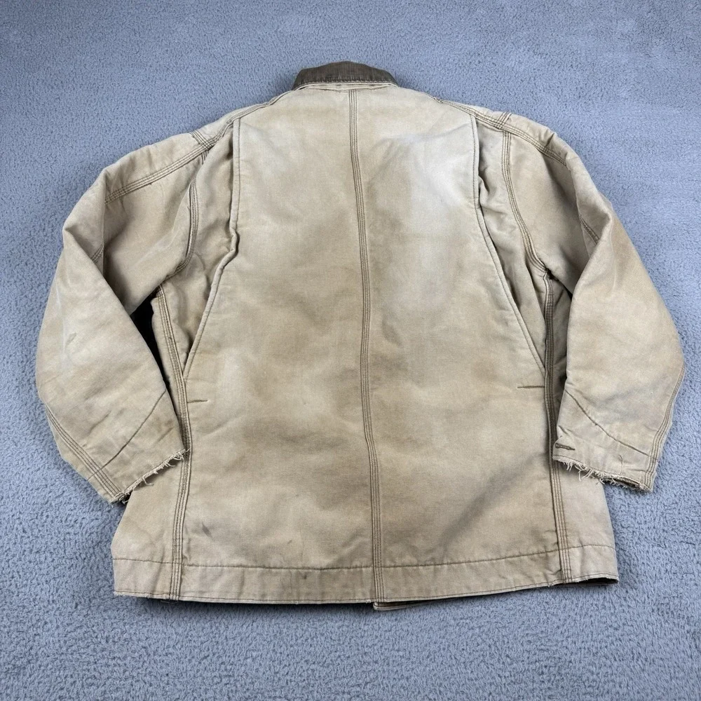 Vtg‎ Carhartt Jacket Size 44 Tan Blanket Lined 70s Chore Coat Canvas 6BLCL C06